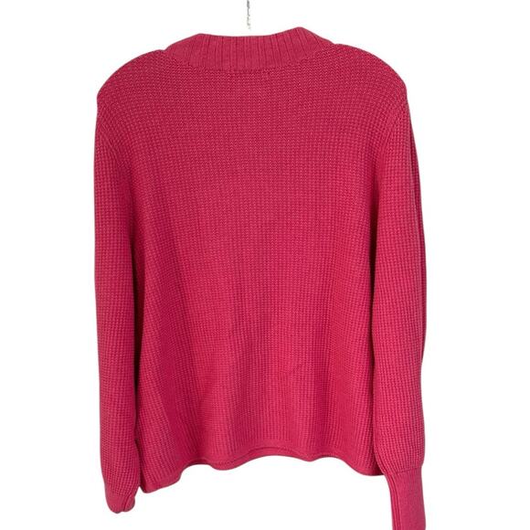NWOT Nic + Zoe Waffle Stitch Pink Sweater – Sz XL - Picture 5 of 6
